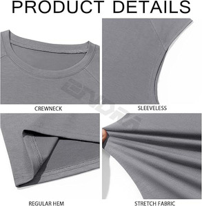 Haute qualité lourd lavage Cropp gilet personnalisé recadrée Boxy Fit sans manches débardeur t-shirts - Product Image 5