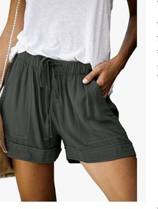 High Quality Bangladesh Women's Casual <b>Shorts</b> Summer Cotton Comfy Elastic Waist Drawstring <b>Shorts</b> <b>with</b> <b>Pockets</b> Loose Sport - Product Image 3