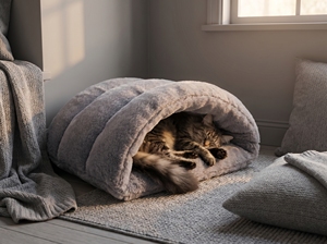 เตียงอุโมงค์ขนปุยสำหรับแมวและสัตว์เลี้ยงขนาดเล็ก - Product Image 3