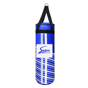 กระสอบทรายหนัก SONISPO SPORTS & FITNESS รุ่น SSF-203 สีน้ำเงินขาวลายทาง ทำจากหนัง ทนทาน บรรจุทราย สำหรับการฝึกซ้อมมวยสำหรับผู้ใหญ่ - Product Image 1