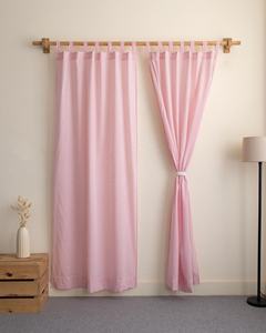 Cortinas de Algodón a Rayas Estilo Boho, Hechas a Mano con Bloques de Tinta, para Sala de Estar y Decoración del Hogar - Product Image 1