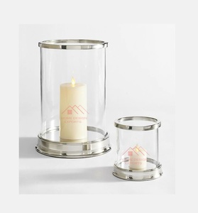 Ensemble de 2 bougeoirs en laiton avec bougeoir en verre, best-seller, bougeoir en métal fait à la main - Product Image 2