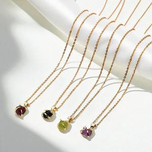 Raw Rose Quartz <b>Birthstone</b> Prong Set Pendant <b>Necklace</b> 925 Silver Rough Stone Pendant Charms - Product Image 3