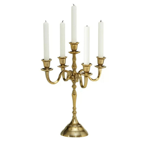 Chandelier en métal doré à 5 bras, décoration d'intérieur pour les mariages festifs, autres bougeoirs, pots à bougies, support de bougie, centre de table - Product Image 3