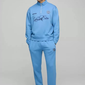 Venta al por mayor personalizado de los hombres de gran tamaño Boxy Quater Zip pulóver chándales Casual Wear transpirable y cómodo chándales - Product Image 1