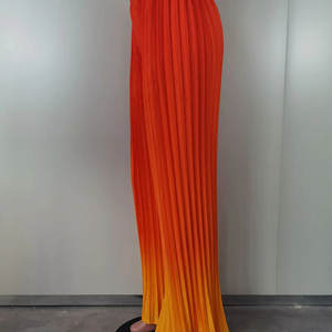 Pantalones Anchos Casuales para Mujer, con Degradado, Pliegues Sueltos, Tela Crepé Transpirable, Cintura Alta, Estilo Acampanado, Técnica Arrugada, Talla XL - Product Image 4