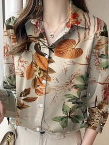 Camisa informal de algodón 100% de primera calidad, camisas personalizadas de fabricante OEM para mujer, camisas elegantes informales estampadas de verano para mujer - Product Image 2