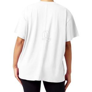 Camiseta Blanca Oversize con Cuello en V para Mujer, Camiseta de Algodón con Hombros Caídos, Estilo Boyfriend, Servicio de Impresión Personalizada - Product Image 2