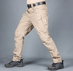 กางเกงสตรีทแวร์ผู้ชายผ้าไนลอนน้ำหนักเบาพิมพ์โลโก้ได้ มีซิปกระเป๋า กันลม กันน้ำ ระบายอากาศได้ดี สไตล์ลำลองสีเข้ม - Product Image 2