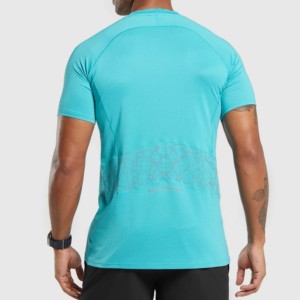เสื้อยืดวิ่งผู้ชายคุณภาพสูง สตรีทแวร์ ฟิตเนส ผ้าฝ้ายทอ 100% สีดำ ทรงโอเวอร์ไซส์ สำหรับผู้ชาย - Product Image 5