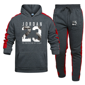 Ensemble de sweat-shirts à capuche pour hommes ODM 2025, décontracté, imprimé sport, vente chaude avec fermeture éclair pour la saison d'automne - Product Image 2