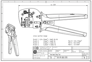 Ferramenta de crimpagem manual Harting 09990000110- Han nova e original