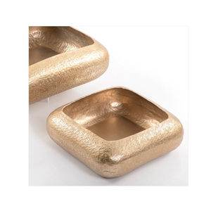 Lot de 2 bols en aluminium de qualité supérieure Design de table élégant Parfait pour les articles d'hôtel Solution élégante de stockage des aliments - Product Image 4