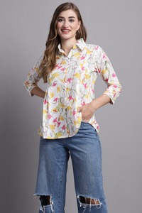 เสื้อเคอร์ติสั้นแขนสั้นผ้าฝ้ายแท้/สั้นสไตล์ตะวันตกดีไซน์ทันสมัยสำหรับสาวๆมีจำนวนมาก - Product Image 6