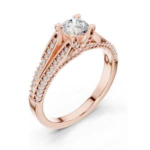 Bague en diamant de laboratoire rond brillant de 0,944 CT pour femmes, clarté VVS-VS EF, or 18 carats, 14 carats, 10 carats et argent 925, rose, jaune - Product Image 4