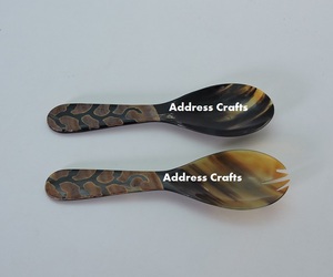 Cuerno natural de la mejor calidad Utensilios de cocina de gama alta Vajilla Utensilios Cuerno Cubiertos Servidor de ensalada Juego de 2 herramientas de ensalada Premium - Product Image 5