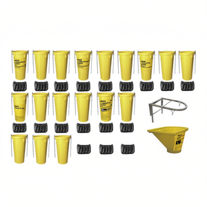 Kit de piezas para escaleras y andamios de HDPE: 1 tolva, 1 marco de soporte, 18 canales de basura con revestimiento antipolvo - Product Image 3