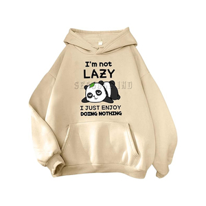 Wholesale Quality Custom Printed 100% Cotton Solid Knitted Hooded Women's Trendy Hip-hop Style Street Wear Pullover Hoodies - Product Image 1