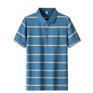 Premium Quality <b>Mens</b> Custom logo Design Striped Half <b>Sleeve</b> Polo Shirt Easy to Wear Cotton/polyester Wholesale Customized ODM - Product Image 2