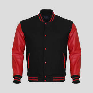 Chaqueta de cuero Bomber para hombre, chaquetas de béisbol, abrigo de Pu para motorista, chaqueta de béisbol universitaria de lana de imitación para hombres - Product Image 3