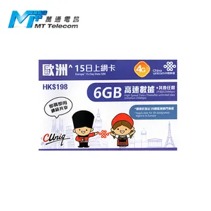 China Unicom 4G/3G $198 Multi Land 15 Dagen Data Sim
