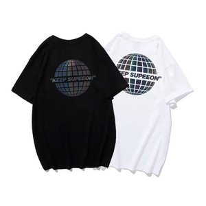 Unisex 100% algodón cómodo transpirable fábrica al por mayor de gran tamaño de manga corta Camisetas bordadas gráfico cuello redondo hombres - Product Image 1