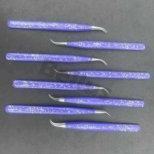 Pince à épiler d'extension de cils incurvés de marque privée pince à épiler professionnelle de couleur personnalisée avec une prise en main parfaite - Product Image 3