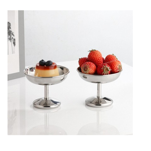 ชามสเตนเลสสตีลใส่ไอศกรีม2ชิ้นถ้วยสำหรับเค้กขนมหวานผลไม้หรูหรา - Product Image 1