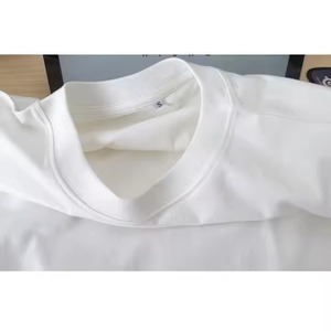 T-shirt oversize Omicron coupe régulière personnalisé tissu en tricot à col rond conception en vrac prix abordable Vietnam OEM bas quantité minimale de commande - Product Image 4