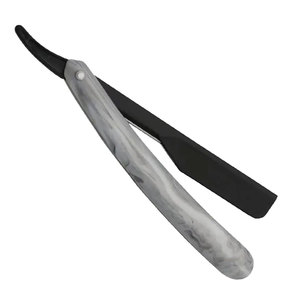 Rasoirs de barbier à manche en plastique droits fabriqués avec des rasoirs d'épilation en acier inoxydable - Product Image 2