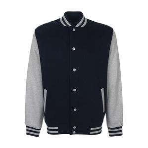 Veste de baseball en maille tricotée imperméable d'hiver avec manches en cuir synthétique brodées en chenille personnalisées OEM pour hommes - Product Image 4