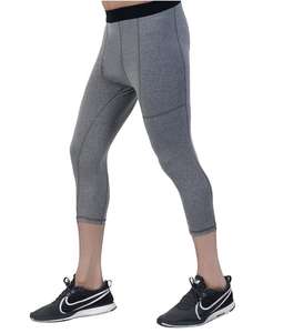 Mallas atléticas de LICRA y poliéster transpirables de marca blanca OEM para hombre, pantalones de compresión con cintura elástica y estampado - Product Image 1