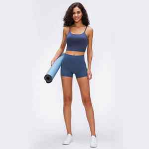 Shorts Deportivos de Cintura Alta, Transpirables y Sin Costuras, con Cierre Elástico en la Cintura, Diseño Sólido, Spandex/Nailon - Product Image 2