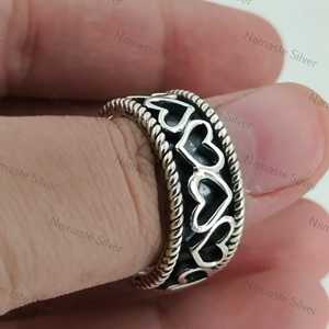 925 Sterling Silver Fidget <b>Ring</b> Handmade Meditation <b>Spinner</b> Thumb <b>Ring</b> with Heart Connecting Design Gift for <b>Anxiety</b> Relief - Product Image 6