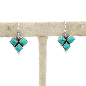 Handmade 925 Sterling <b>Silver</b> Turquoise Crystal <b>Earrings</b> Natural Blue Gemstones <b>Wedding</b> Jewelry Gift - Product Image 4