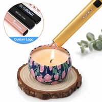 Briquet personnalisé rechargeable par USB, allumeur électrique à arc, briquet en métal coupe-vent avec boîte cadeau pour la cuisine, les bougies d'extérieur