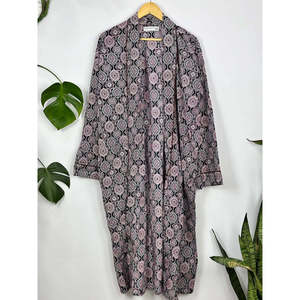 Robe de maison en coton imprimé mandala marron faite à la main pour hommes, 100% coton doux, style kimono - Product Image 6