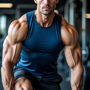 Camiseta sin mangas de levantamiento de pesas para hombre, camiseta de secado rápido, transpirable, ecológica, de poliéster/algodón, informal, para Fitness - Product Image 4