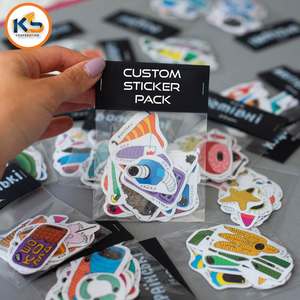 Paquetes de Etiquetas Adhesivas Personalizadas de PVC Ecológico con Marca Privada, Tarjeta de Presentación y Bolsa de Polipropileno Transparente para Exhibición en Tiendas |   Corte Personalizado - Product Image 4