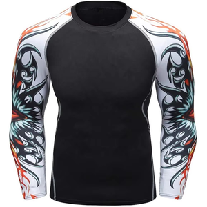 Rashguard respirant à séchage rapide avec logo frontal pour MMA, BJJ, fitness, entraînement en salle de sport, vêtements de sport personnalisés en spandex/polyester - Product Image 6