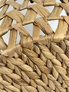 Panier de rangement fait main en jacinthe d'eau naturelle ronde écologique de haute qualité avec poignée pour la blanchisserie à domicile Type de panier sac - Product Image 4