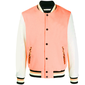 OEM Manufacture Custom logo Blank Plain <b>Varsity</b> <b>Jacket</b> Leather Sleeve Chain Chenille Embroidery <b>Vintage</b> Letterman <b>Varsity</b> <b>Jacket</b> - Product Image 6