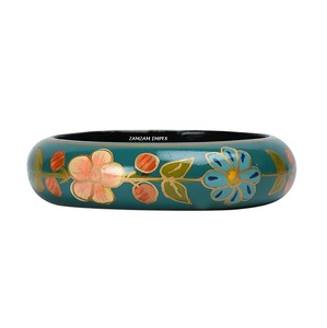 Handmade Multi-Color Hand Painted Lightweight Wooden Bangle <b>Bracelet</b> Artistic Ethnic Wedding Jewelry for Women Vibrant <b>Boho</b> - Product Image 3