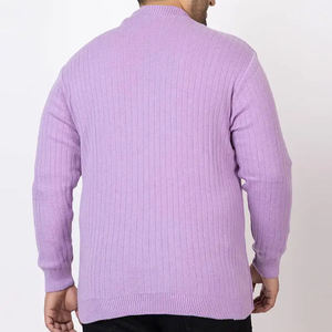 Pull personnalisé pour homme en laine/acrylique tricoté respirant, col rond, manches longues, décontracté, automne-hiver, couleur personnalisée - Product Image 2