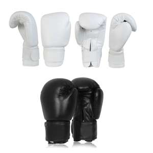 Guantes de Boxeo y MMA de Piel de Primera Calidad para Entrenamiento en Casa, Clubes Infantiles, Sesiones de Iniciación en Artes Marciales, Color Dorado, Blanco y Negro, Piel de Vaca PU - Product Image 4