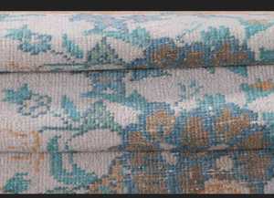 Tapis en laine beige noué à la main floral Oushak Runner d'Anatolie vintage pour la cuisine tapis et ensembles turcs - Product Image 5