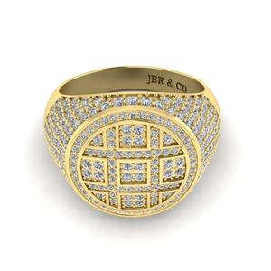 Style populaire diamant rond plaqué or 925 argent Out Flot écran glacé Hip Hop anneau pour hommes au prix de gros - Product Image 6