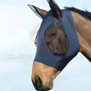 Masque anti-mouches réglable en maille pour les yeux Protection des oreilles Anti-moustique pour l'équitation équestre Voile anti-mouches équestre - Product Image 2