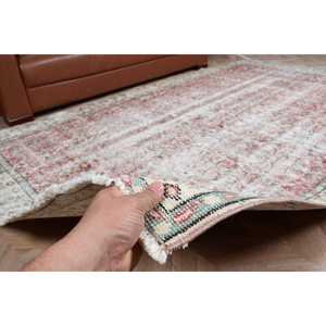 5.8x9.6 ft Vintage Rug, Turkish Rug, <b>Red</b> Abstract <b>Wool</b> Rug - Product Image 3