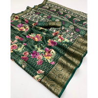 Sari en soie Dola Sai Prem au design tendance, avec chemisier contrastant, jaune festif, broderie détaillée, longueur ras du sol, idéal pour mariage